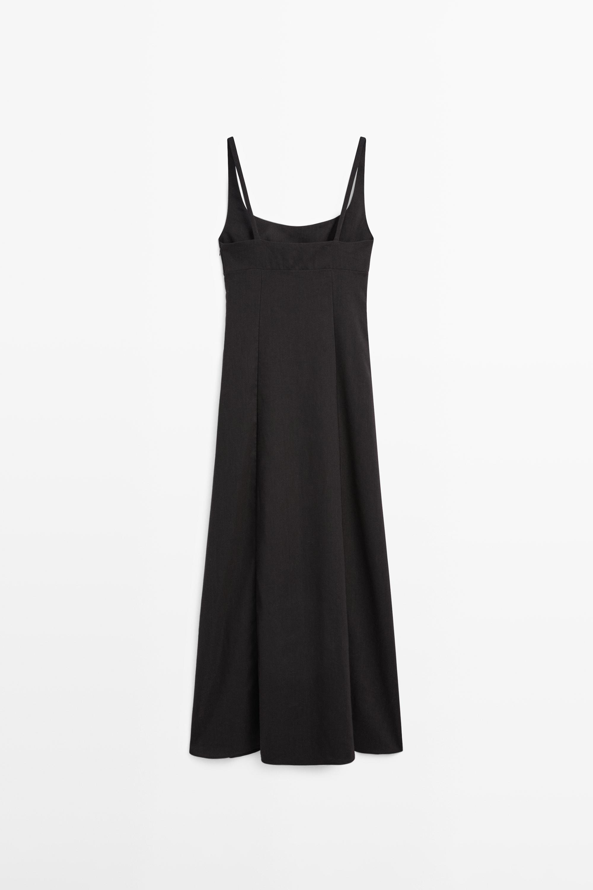 Strappy linen midi dress